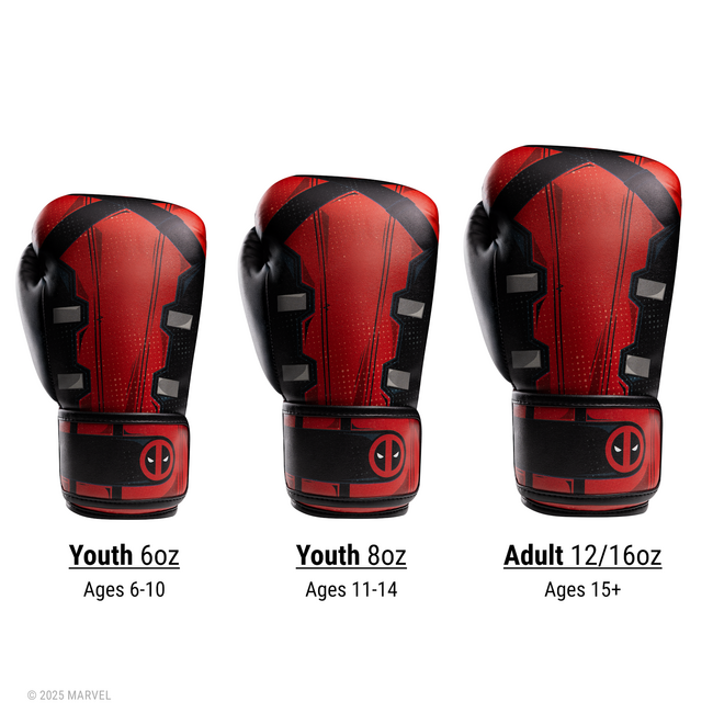 Hayabusa Marvel Classic Deadpool bokshandschoenen – Rood/Zwart – jeugd