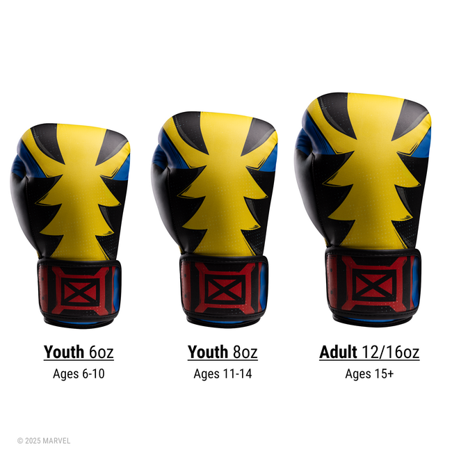 Hayabusa Marvel Classic Wolverine bokshandschoenen – Geel/Zwart – volwassenen