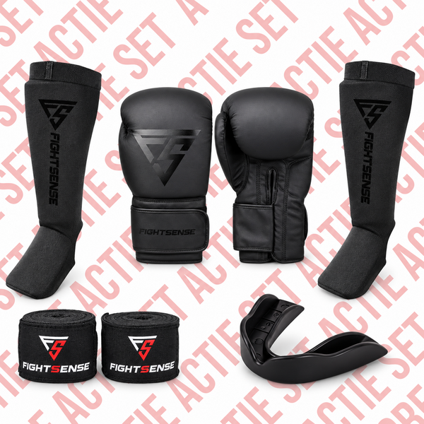 Fightsense Kickbox-Starter-Set – Schwarz auf Schwarz