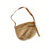 Maria Market Bag with Leather Tie Strap - Natural
