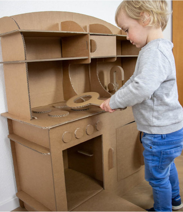 Kartent Cardboard Kids Play Kitchen