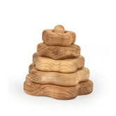 Stacking tower flower of ash wood 10 x 11 cm