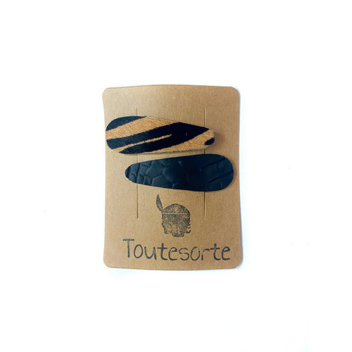 Toutesorte Grote Knipjes | Zebra & Croco Zwart Toutesorte Grote Knipjes | Zebra & Croco Zwart