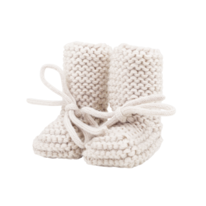 by Kels Knitted Baby Booties | Off White