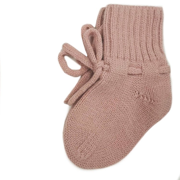 Merino Wol Booties | Old Pink