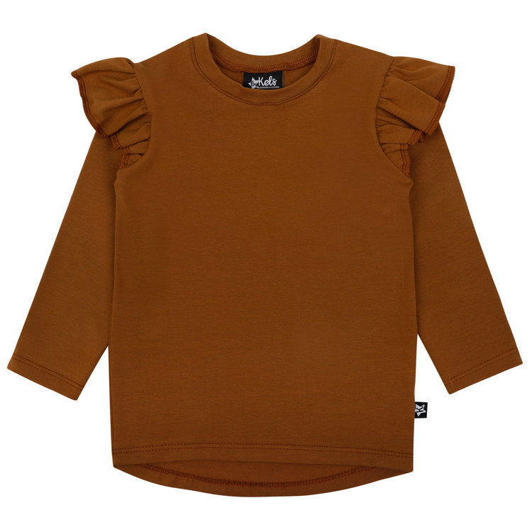 by Kels Ruffle Tee | Basic Brown