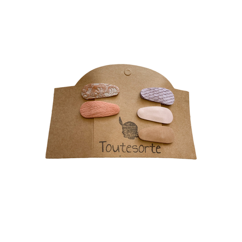 Toutesorte Set van 5 Haarknipjes | Lovely Pink Toutesorte Set van 5 Haarknipjes | Lovely Pink