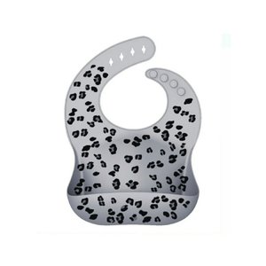 Silicone Bib | Leopard Grey