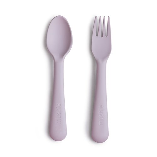 Mushie Fork + Spoon | Soft Lilac