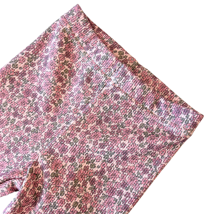 by Kels Kids Flared  of Legging  | Rib Paarse Bloemen