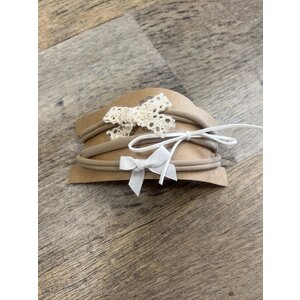 Toutesorte set van 3 haarbandjes wit €3