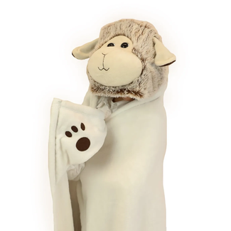 Noxxiez Noxxiez knuffeldeken met capuchon Schaap