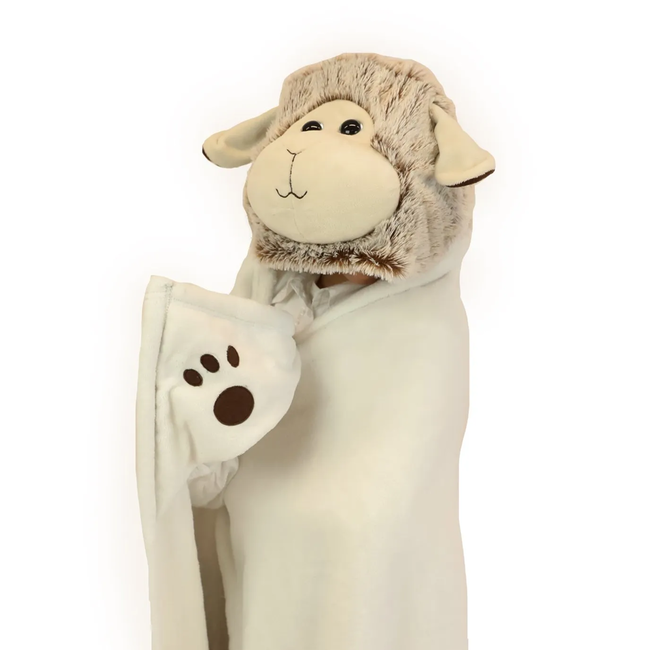 Noxxiez Noxxiez knuffeldeken met capuchon Schaap
