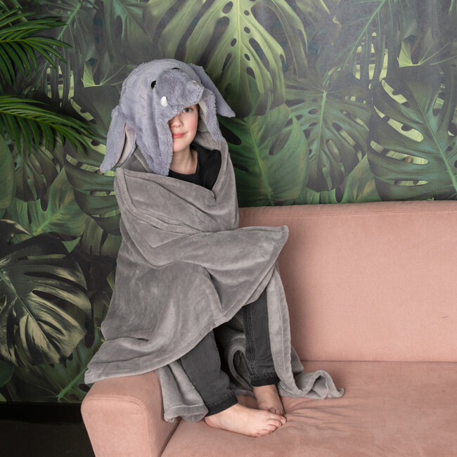 Noxxiez Noxxiez animal hooded blanket Elephant