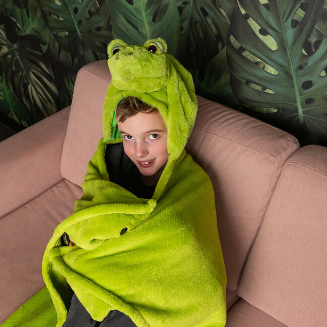 Noxxiez Noxxiez knuffeldeken met capuchon Schilpad