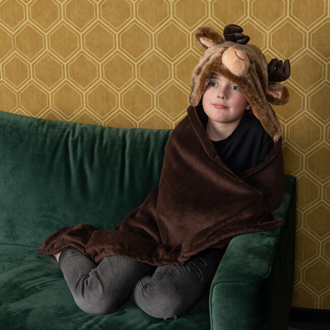 Noxxiez Noxxiez animal hooded blanket Reindeer