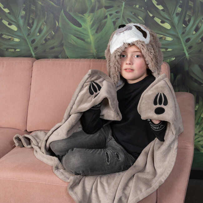 Noxxiez Noxxiez animal hooded blanket Sloth