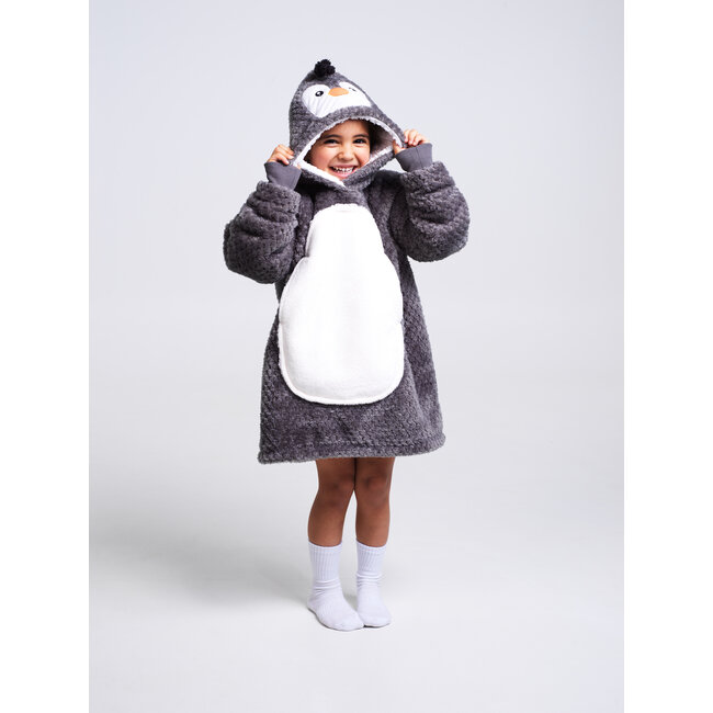 Noxxiez Noxxiez knuffel Hoodie Pinguin 3 tot 6 jaar
