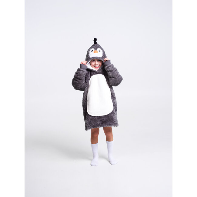 Noxxiez Noxxiez knuffel Hoodie Pinguin 3 tot 6 jaar