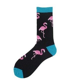 Noxxiez Cozy Noxxiez Soxxiez Flamingo Zwart
