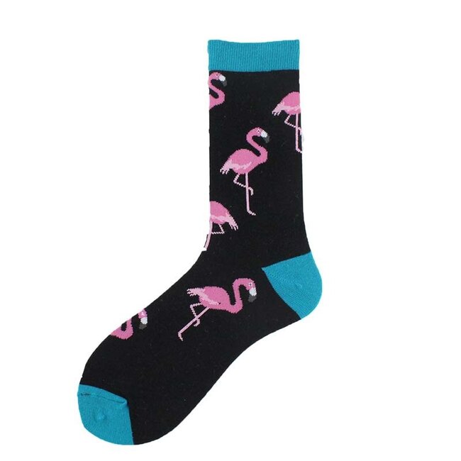 Noxxiez Cozy Noxxiez Soxxiez Flamingo Zwart