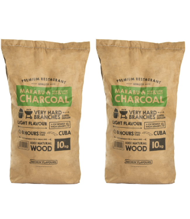 Smokin' Flavours 2x Marabu houtskool 10 kg