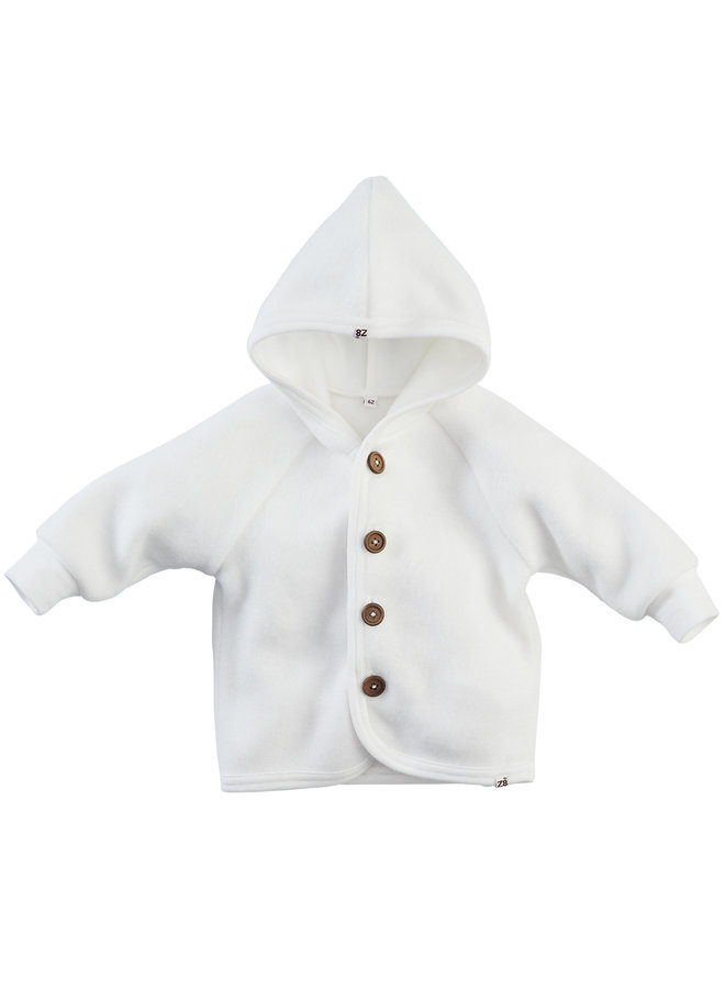Z8 Newborn SS22 Eudokia Hooded Cardigan - Snowy White