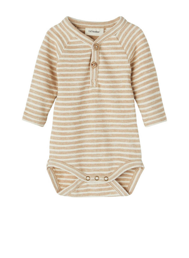 Lil Atelier SS22 Dellon Striped Body - Turtledove