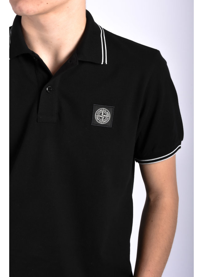 Stone Island SS22 Piqué Polo  T-Shirt - Black