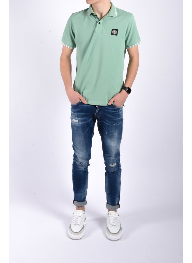 Stone Island SS22 Piqué Polo  T-Shirt - Light Green