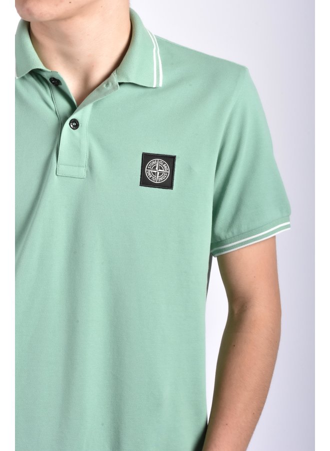 Stone Island SS22 Piqué Polo  T-Shirt - Light Green