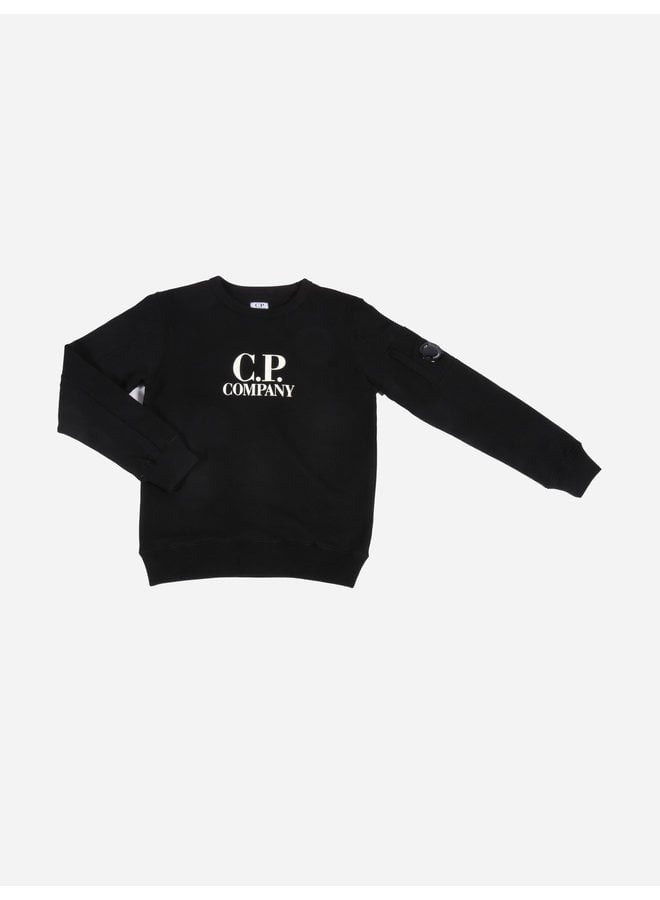 CP COMPANY SS22 Basis Fleece Logo Sweatshirt - Black