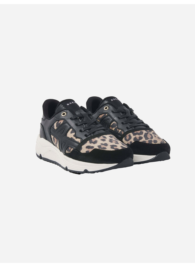 Nubikk FW22 Shoes Ross Track Edge  - Black Leather Leopard