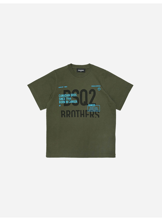 Dsquared2 Kids FW22 T-shirt Slouch Fit - Olive
