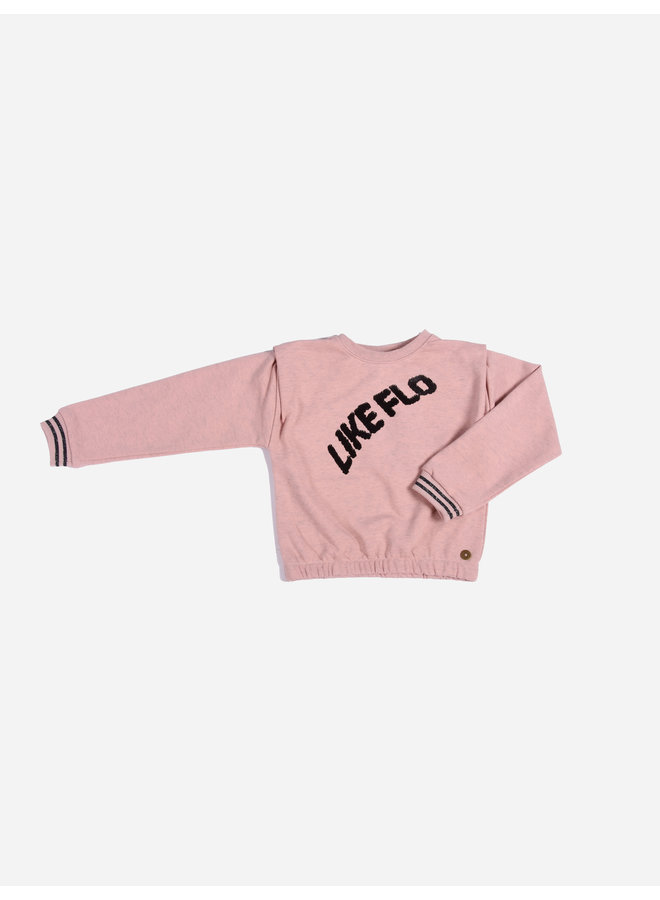 Like Flo Kids FW22 - Sweater Folded Shoulder Detail - Old Pink