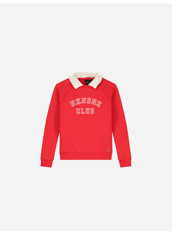 NIK&NIK FW22 Club Collar Sweater - Country Red