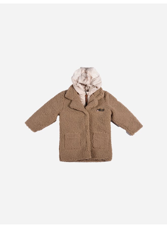 Like Flo FW22- Parka Jacket With Fake Inner Jacket - Sand