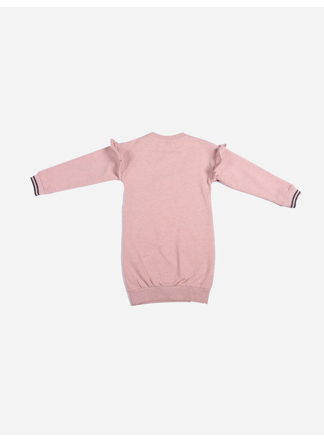 Like Flo Kids FW22 - Sweat Tuniek With Ruffle - Old Pink