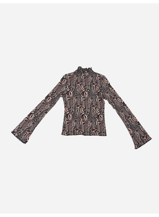 Frankie & Liberty FW22 - Feline Top - Black Multi Colour Brand Print