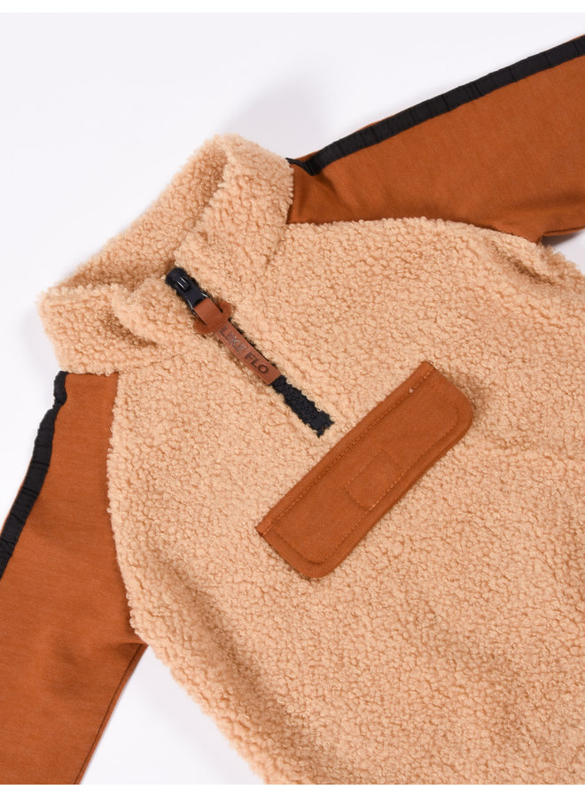 Like Flo FW22 - Baby Boys Teddy Anorak - Chestnut