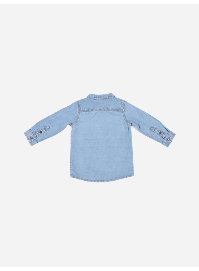 Like Flo FW22- Baby Boys Tencell Denim Blouse - Denim