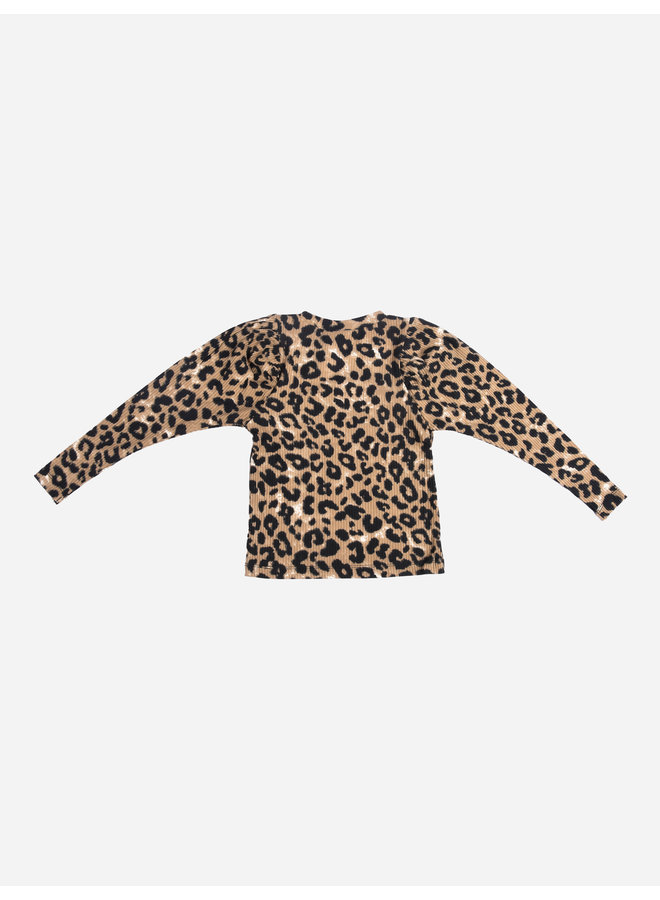 Like Flo FW22 - Fancy Rib Puffy Top - Animal