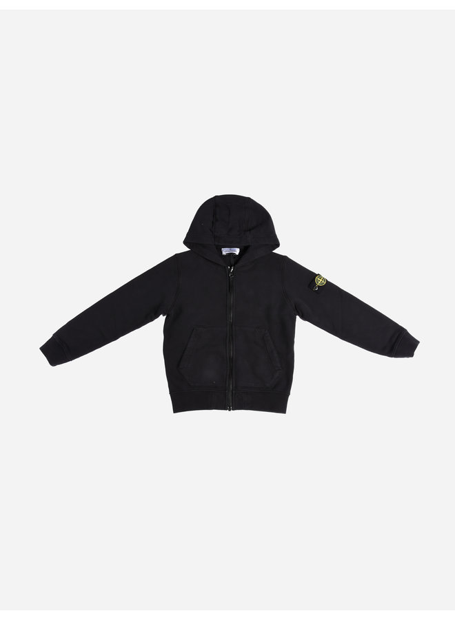 Stone Island FW22- Hooded Full Zipper Sweatshirt - Black
