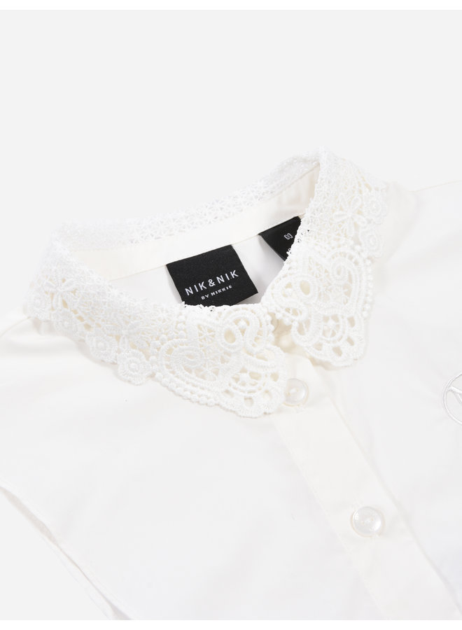 Nik&Nik FW22 - Shirt Collar Lace - Off white