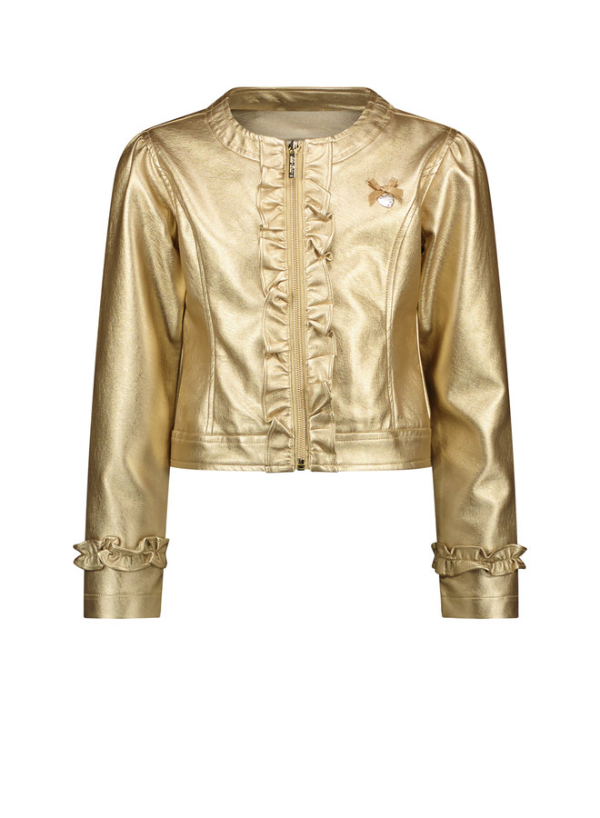 Le Chic SS23- Arlene Fake Leather Jacket- Champagne