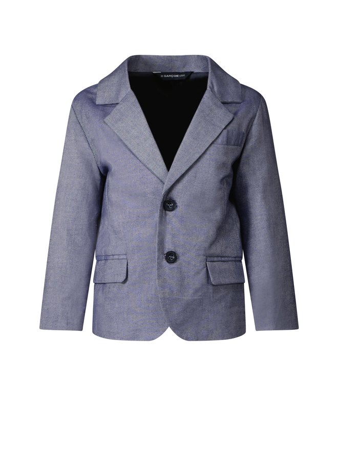 Le Chic SS23 - Garcon Baby Chambray Blazer - Mid Blue