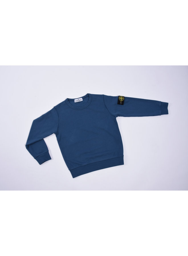 Stone Island SS23 - Felpa Logo-Patch Crewneck Sweatshirt - Royal Blue