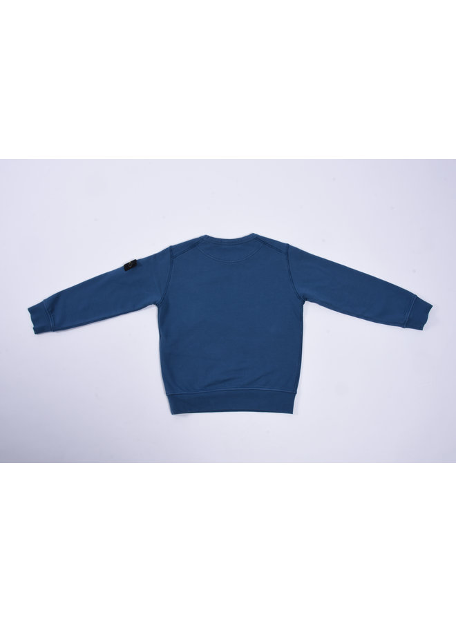 Stone Island SS23 - Felpa Logo-Patch Crewneck Sweatshirt - Royal Blue