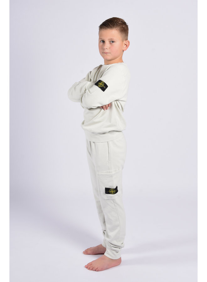 Stone Island SS23 Felpa Logo Patch Crewneck Sweatshirt Pearl Grey Ikke Kids
