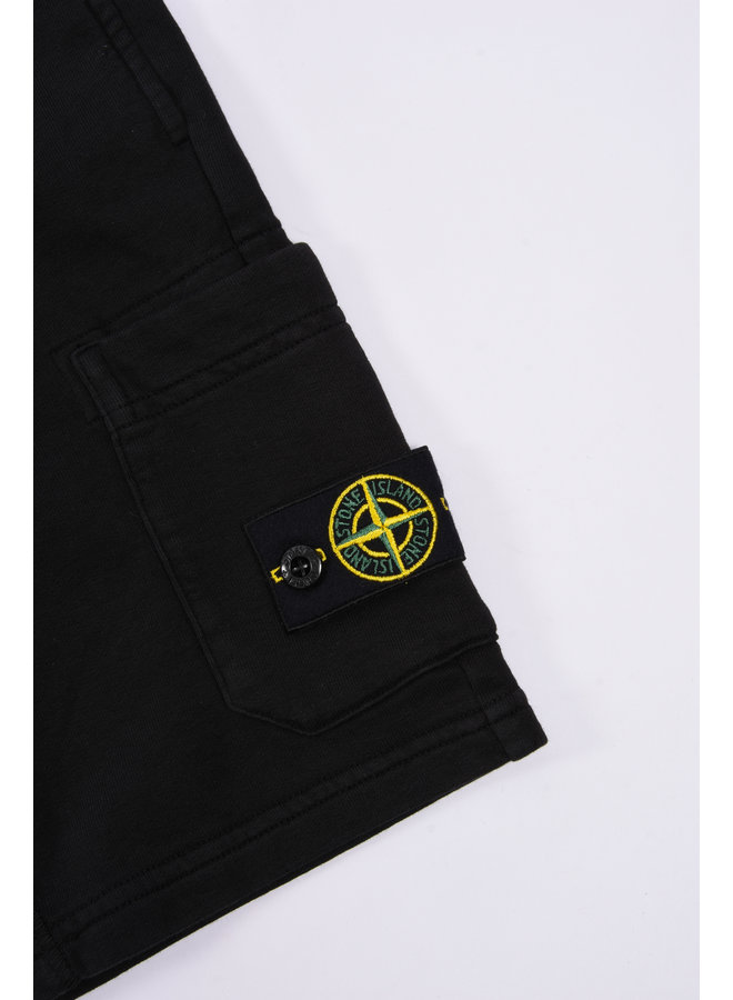 Stone Island SS23 - Felpa Logo-Patch Bermuda Shorts - Black